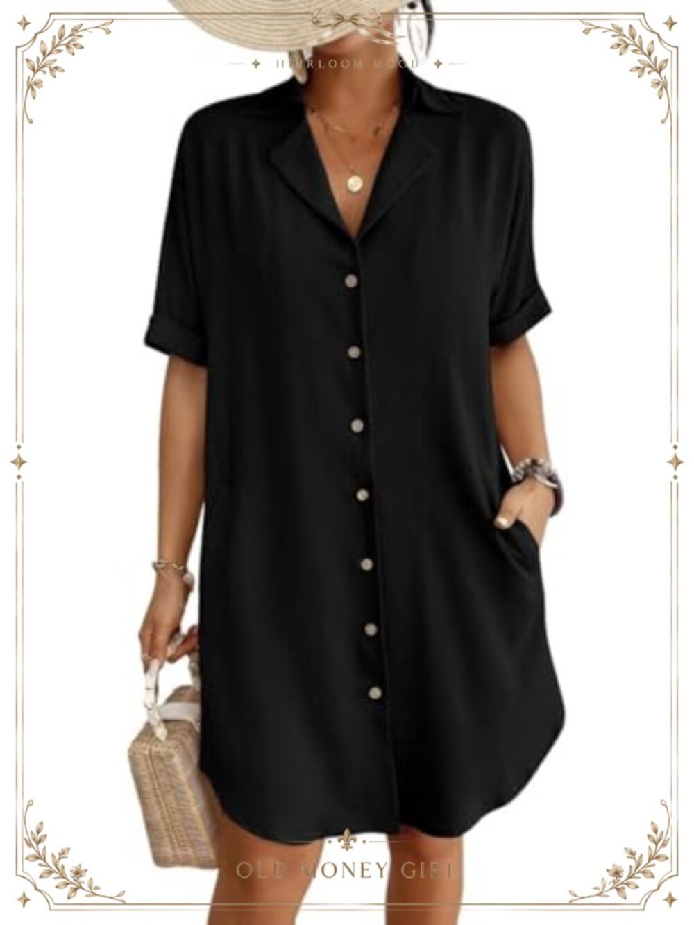 Button Down Beach Shirt Swim Cover Up Short Sleeve Lapel Collar Solid